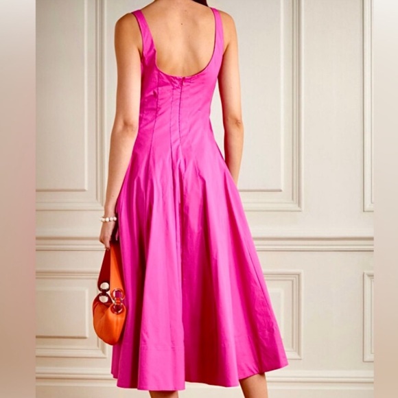 🌺🎉HP🎉🌺 NWT Staud Wells Midi Dress Peony - Picture 5 of 16